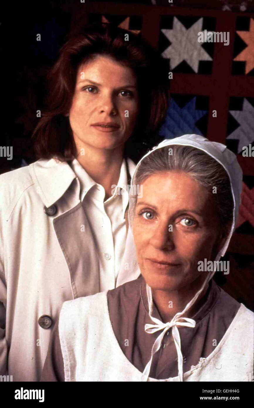 Lolita Davidovich, Patty Duke   Als eine Amish-Siedlung Opfer einer Brandserie wird, stuerzt sich Sally (Lolita Davidovich,l) mit dem ueblichen Enthusiasmus in die Arbeit. Doch die Amish-Leute stehen ihr skeptisch gegenueber. Einzig die Witwe Annie Beiler Stock Photo