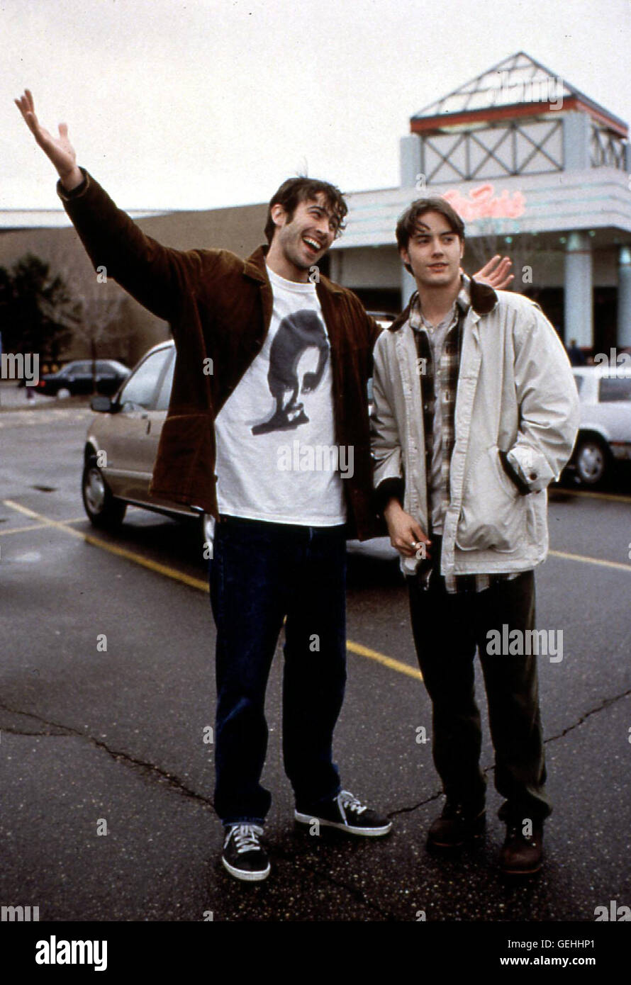 Brodie (Jason Lee), T.S. (Jeremy London) *** Local Caption *** 1995, Mall Rats, Mall Rats Stock Photo