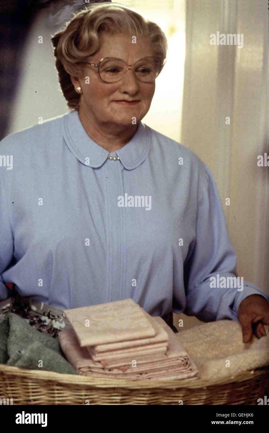 Robin Williams   Mrs. Doubtfire (Robin Williams)  *** Local Caption *** 1993, 1990er, 1990s, Film, Komödie, Mrs. Doubtfire, Mrs. Doubtfire - Das Stachelige Kindermaedchen Stock Photo