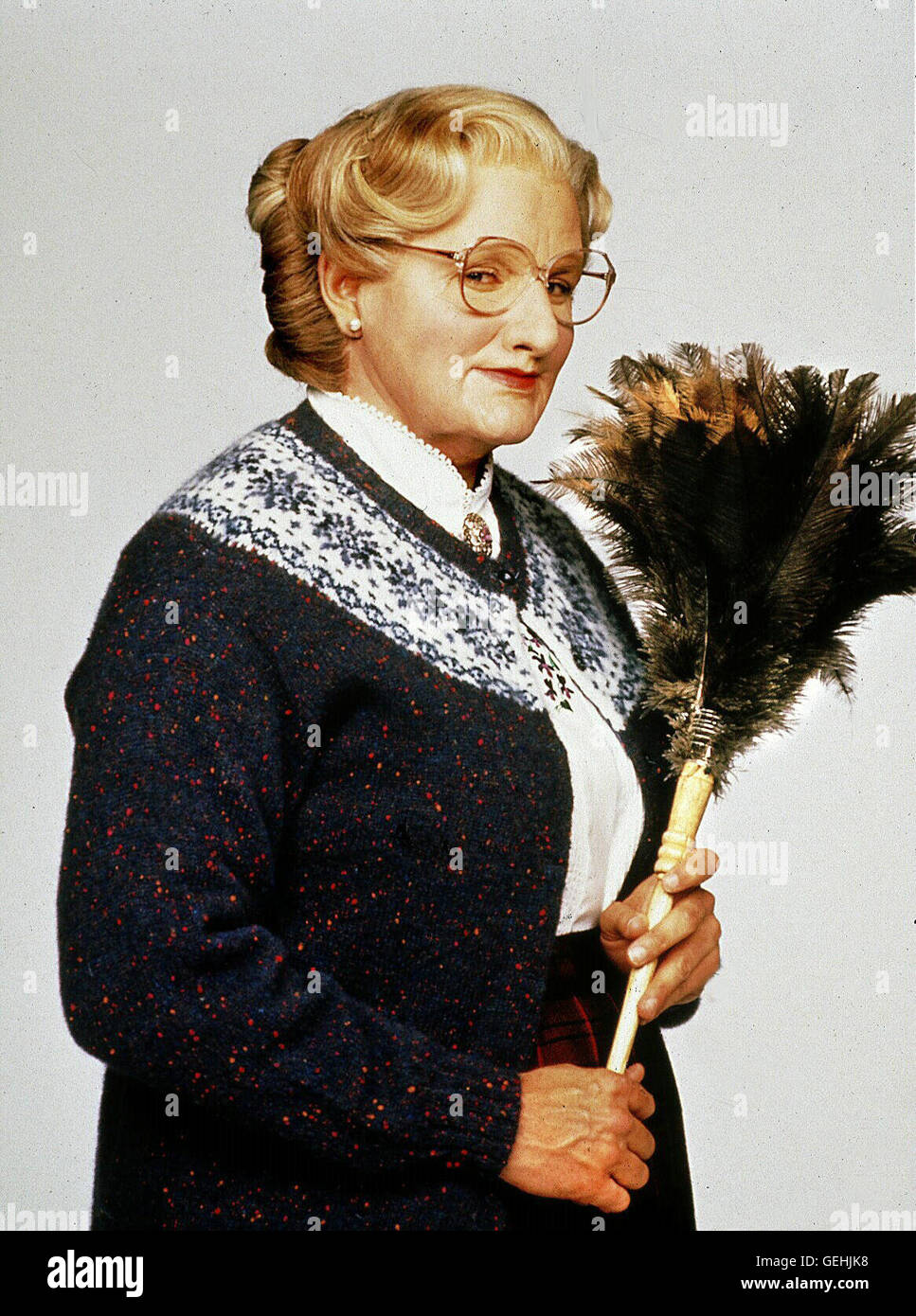 Mrs. Doubtfire (Robin Williams) *** Local Caption *** 1993, 1990er, 1990s, Film, Komödie, Mrs. Doubtfire, Mrs. Doubtfire - Das Stachelige Kindermaedchen Stock Photo