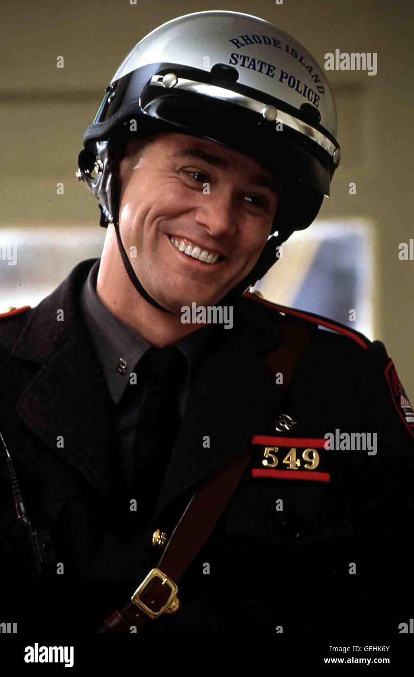 Jim Carrey Alle Welt tanzt Polizist Charly (Jim Carrey) auf der Nase herum. Er ist einfach zu nett, um sich zu wehren. *** Local Caption *** 2000, Me, Myself & Irene, Ich, Beide & Sie Stock Photo