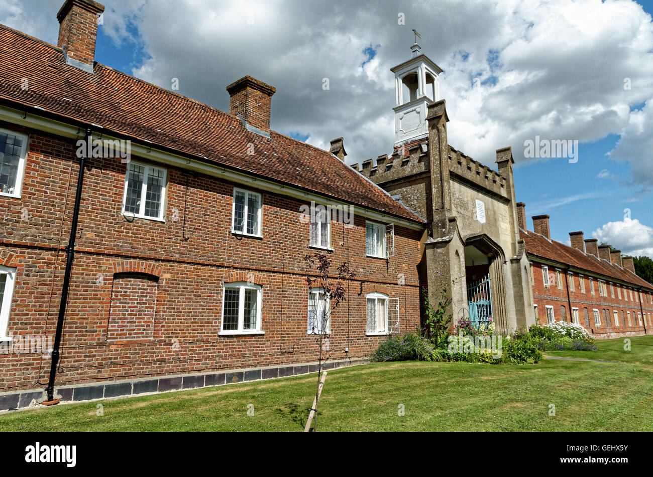 almshouses at Somerset  Hospital at Froxfield  near Marlborough Wiltshire Stock Photo
