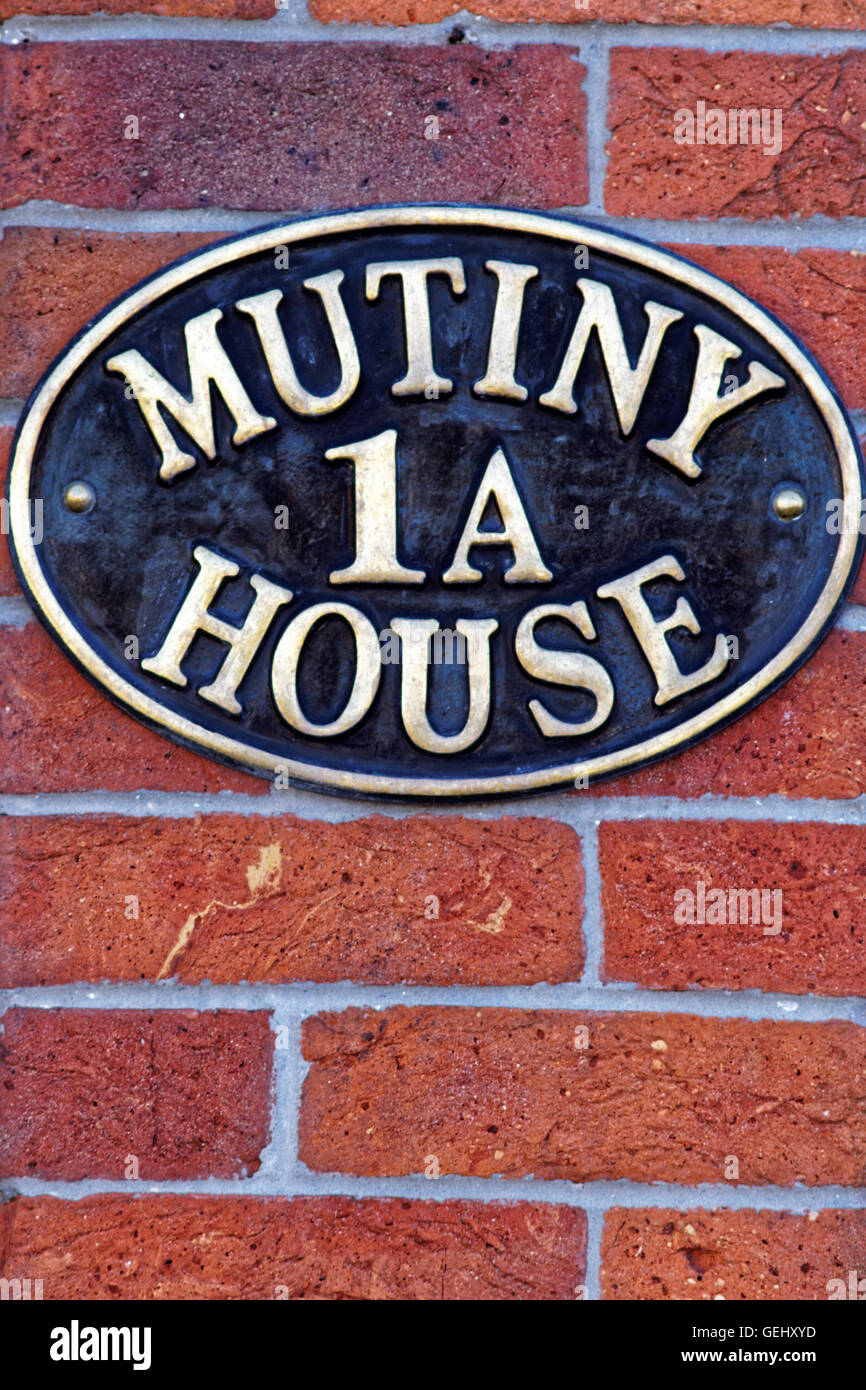 Mutiny House sign in Weymouth Harbour Dorset England Stock Photo
