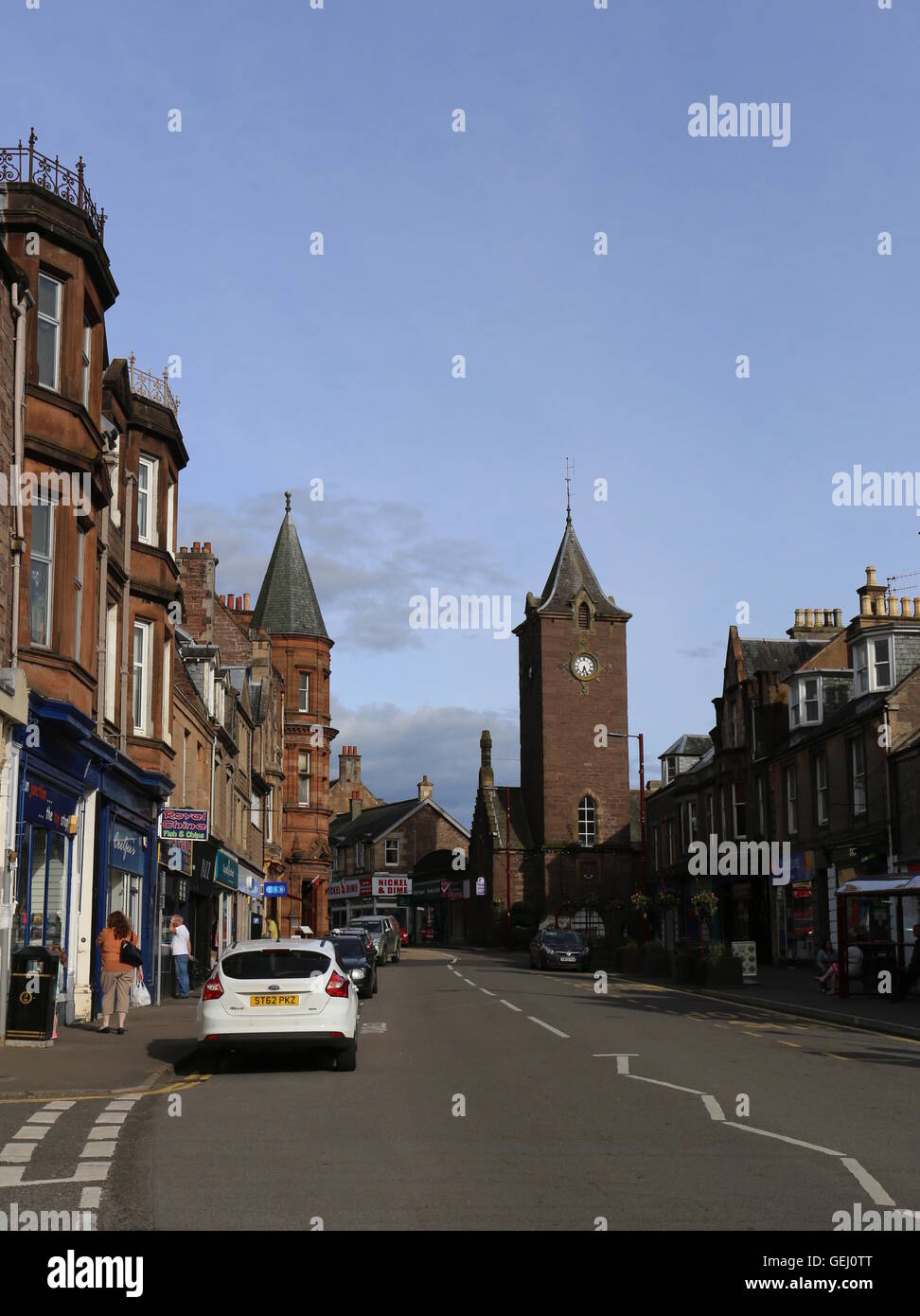 Crieff street scene Scotland  July 2016 Stock Photo