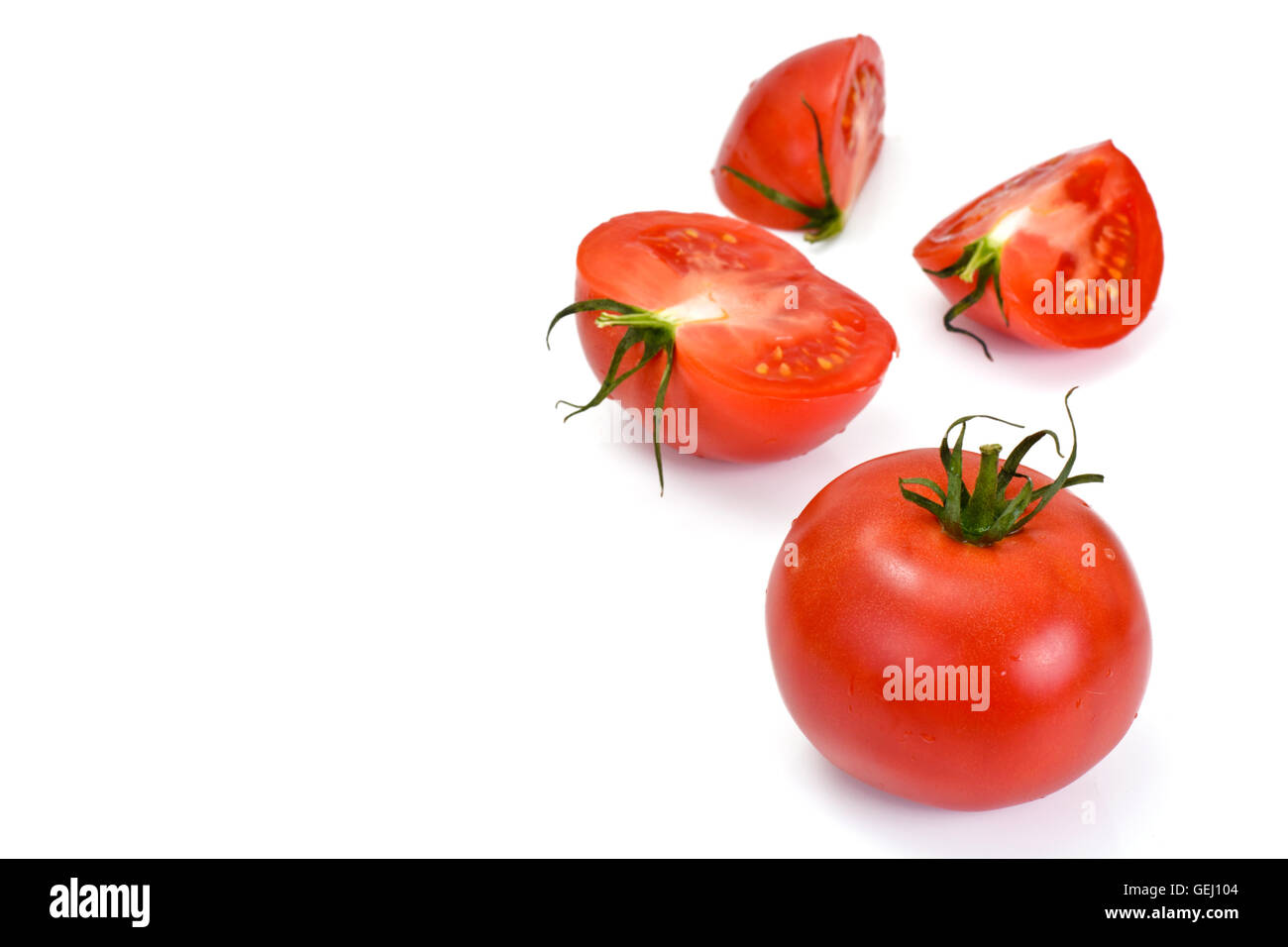 Red Tomatoes Isolated on a White Background Stock Photo - Alamy