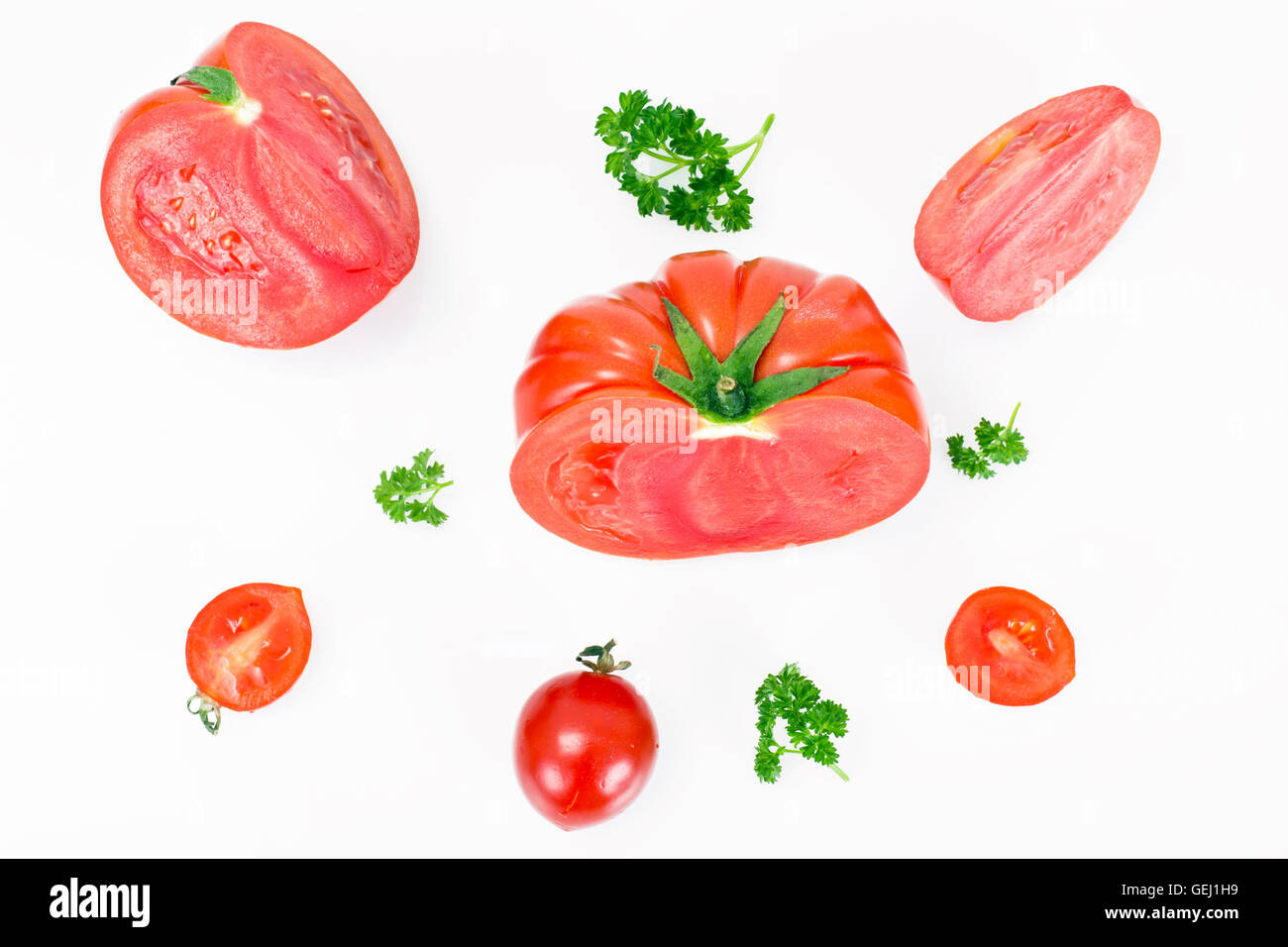 Red Tomatoes Isolated on a White Background Stock Photo - Alamy