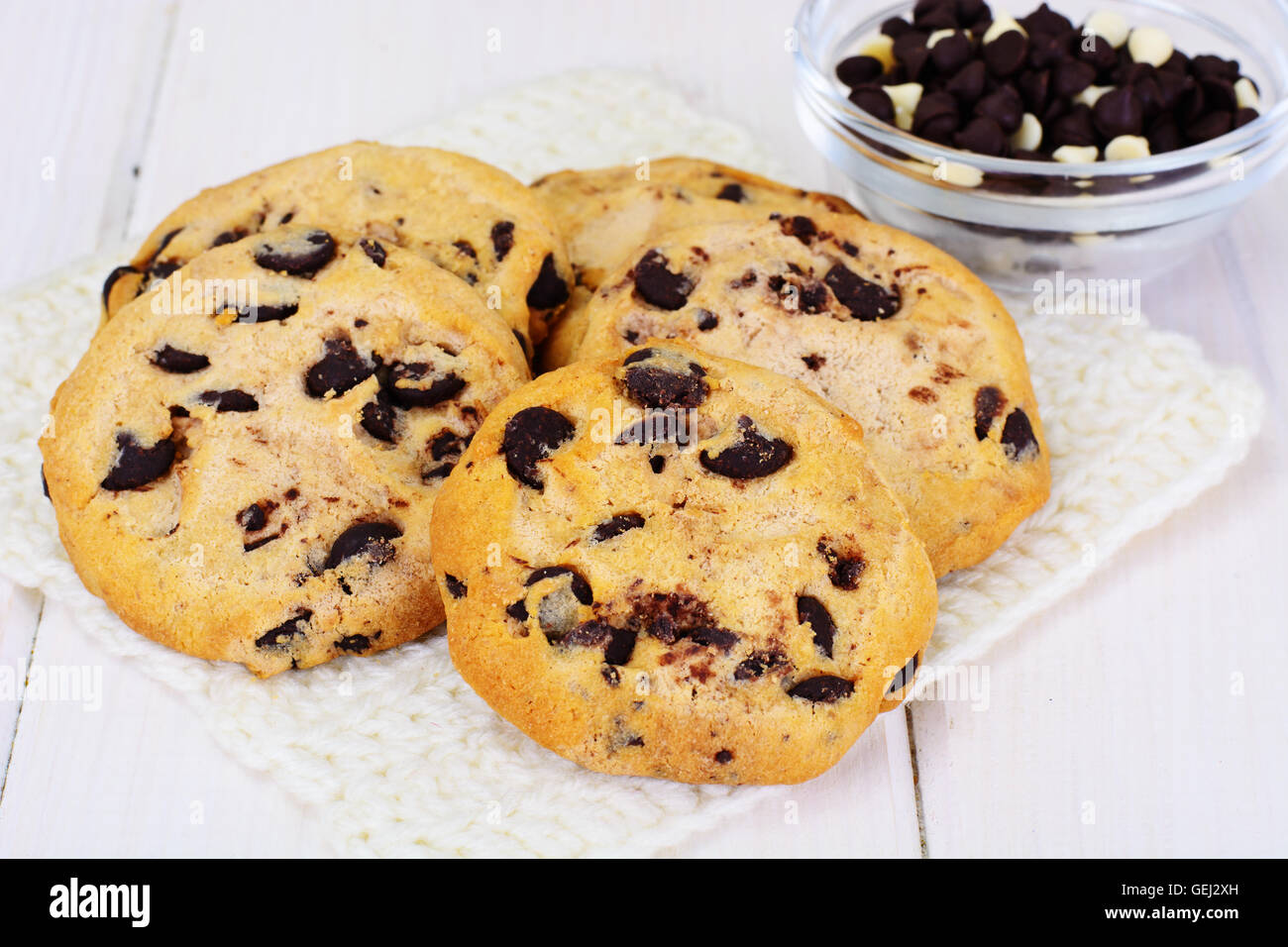 Cookies with Chocolate Drops Stock Photo - Alamy