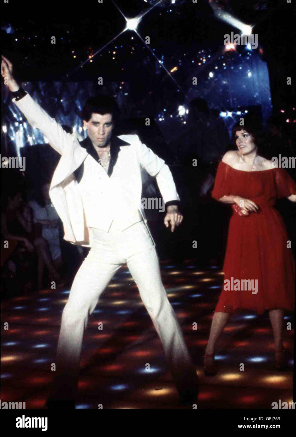 Tony Manero (John Travolta) und Stephanie (Karen Lynn Gorney) *** Local Caption *** 1977, Saturday Night Fever, Nur Samstag Nacht Stock Photo