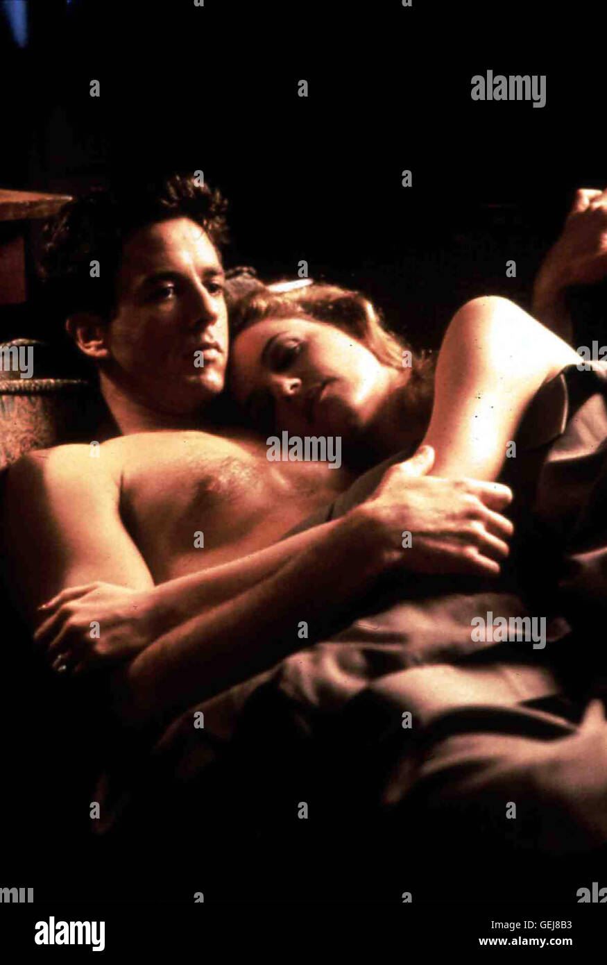Scott Valentine, Eve Gordon   Katherine Evens (Eve Gordon) nutzt ihren Einfluss auf Robert (Scott Valentine) und seinen Vater, um ihren Ehemann loszuwerden. *** Local Caption *** 1992, Secret Obsession Of Robert Clayton, Geheime Leidenschaft Stock Photo