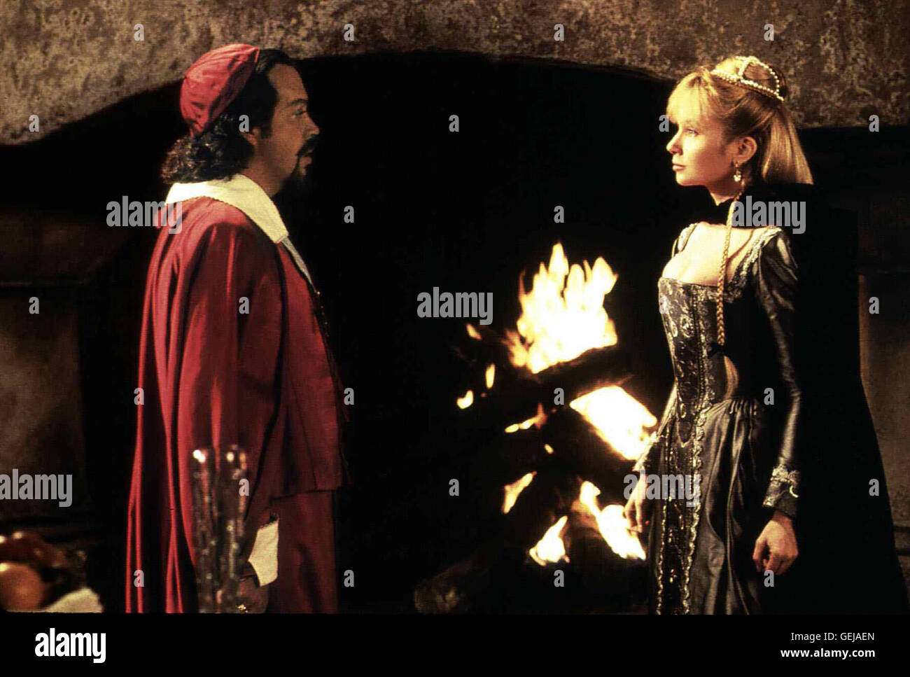 Tim Curry, Rebecca De Mornay *** Local Caption *** 1974, Three Musketeers, The, Die Drei Musketiere Stock Photo