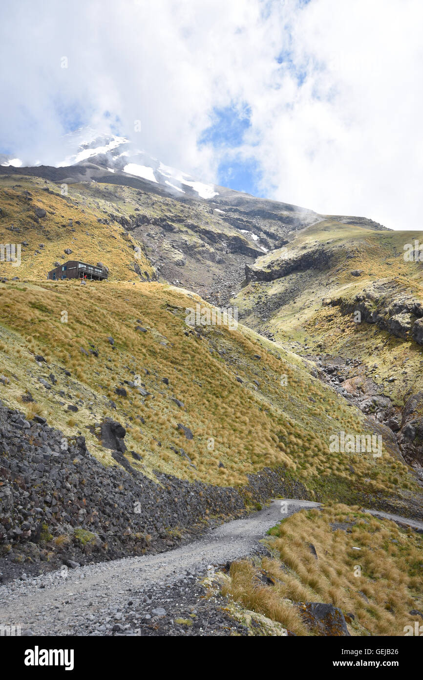 Gravel road up Mt Egmont in Taranaki Stock Photo Alamy