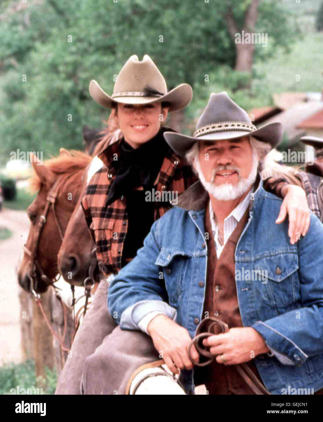 Pam Dawber, Kenny Rogers *** Local Caption *** 1985, Wild Horses, Wilde Mustangs Stock Photo