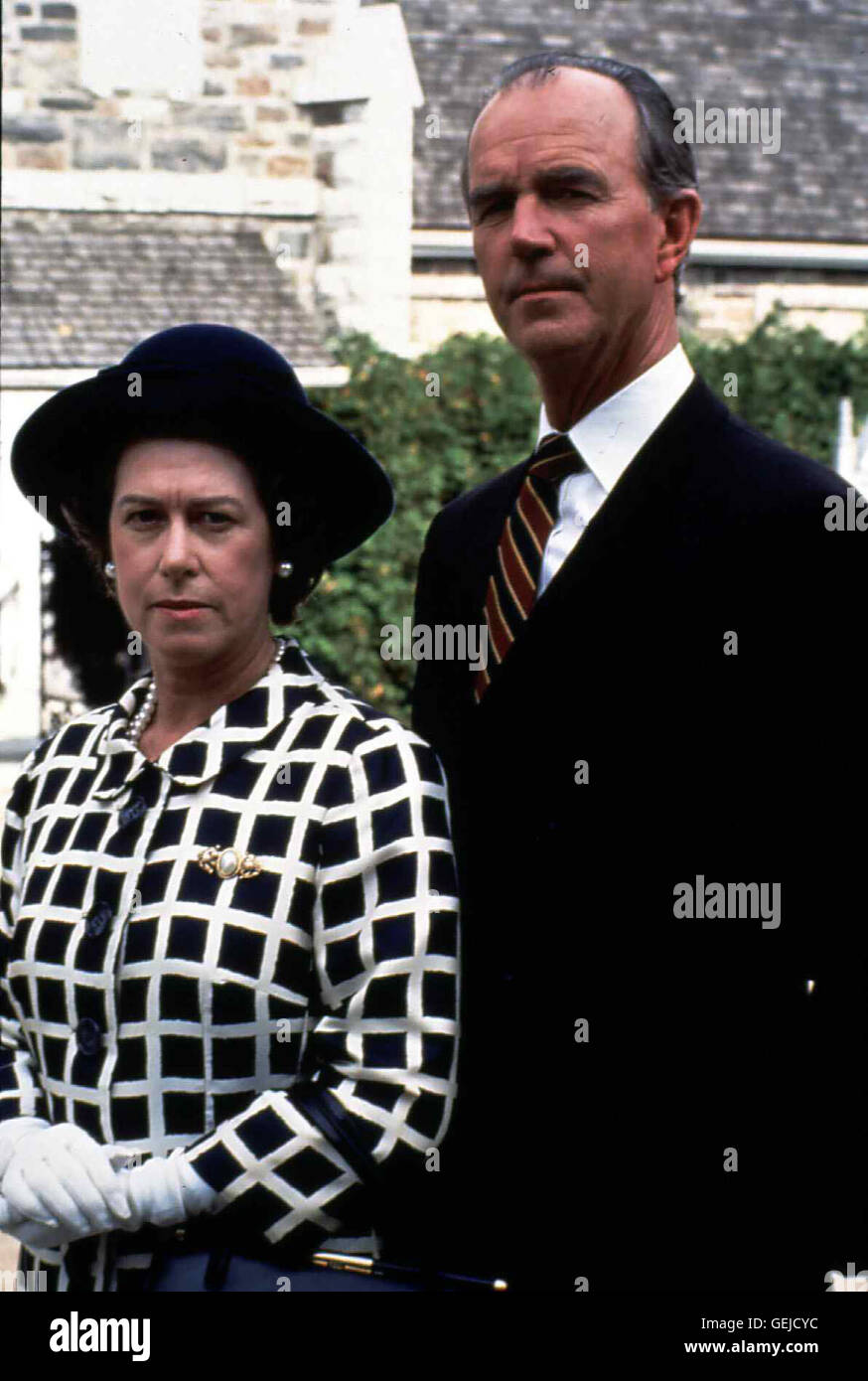 Queen Elizabeth (Carolyn Sadowska), Prinz Phillip (Ron Payne) *** Local Caption *** 1992, Women Of Windsor, Zwischen Bett Und Thron (1+2) Stock Photo