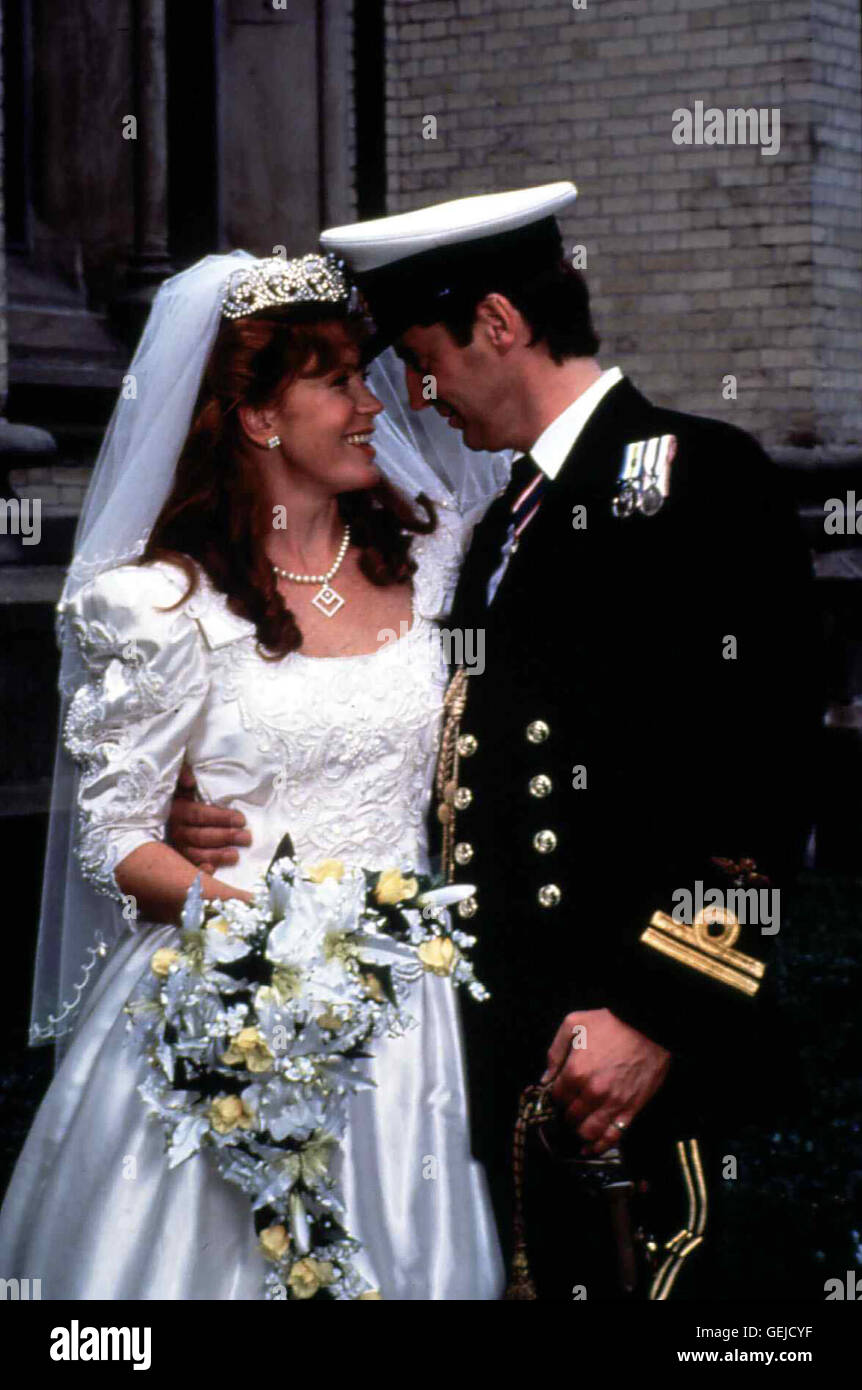 Fergie (Sallyanne Law), Prinz Andrew (Robert Meadmore) *** Local Caption *** 1992, Women Of Windsor, Zwischen Bett Und Thron (1+2) Stock Photo