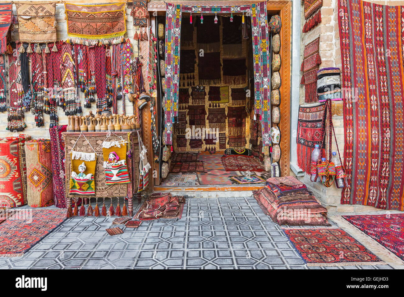 Handmade carpets and rugs. Stock Photo