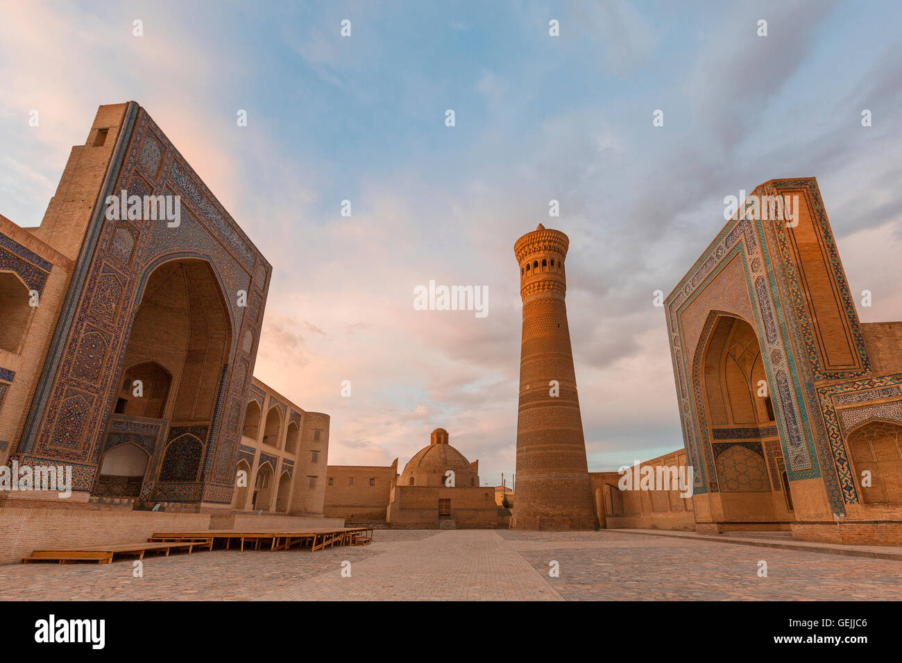 Poi Kalon square in Bukhara, Uzbekistan. Stock Photo