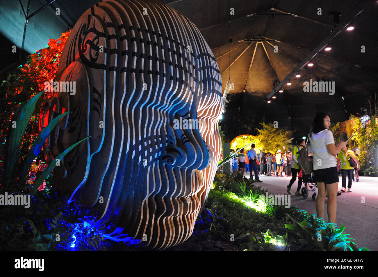 Singapore. 26th July, 2016. Photo taken on July 26, 2016 shows the garden and floral creations during the Singapore Garden Festival in Singapore's Gardens by the Bay. Singapore Garden Festival, which showcases creations from the world's award-winning garden and floral designers, enters the fourth day of exhibition at Singapore's Gardens by the Bay on Tuesday. Credit:  Then Chih Wey/Xinhua/Alamy Live News Stock Photo