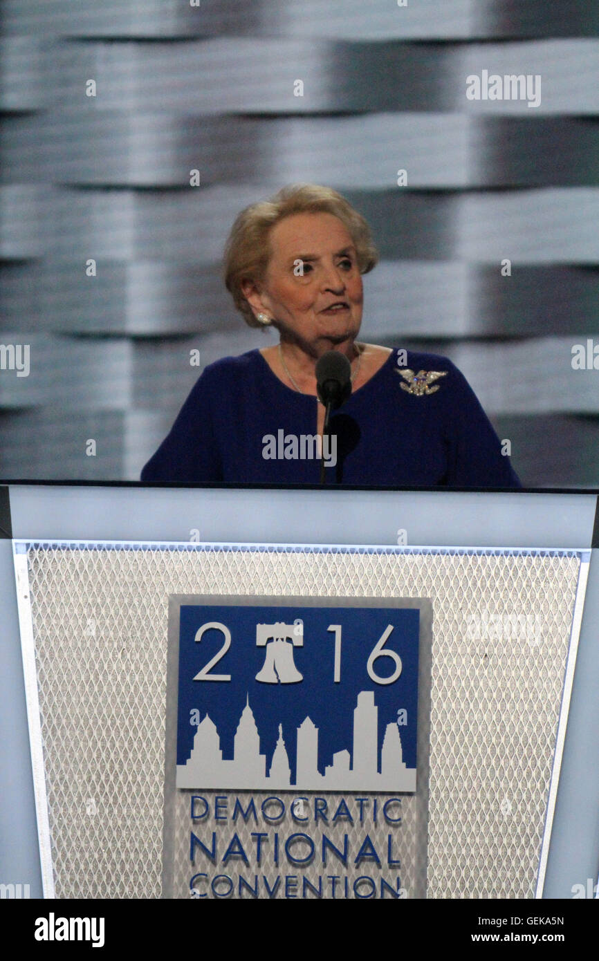 New York, New York, USA. 26th July, 2016. Second Day of the Democratic National Convention held at The Wells Fargo Center in Philadelphia PA. Madeline Albright Credit:  Bruce Cotler/Globe Photos/ZUMA Wire/Alamy Live News Stock Photo