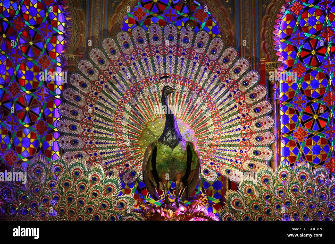 Ettal, Germany. 27th July, 2016. The newly restored Peacock Throne of