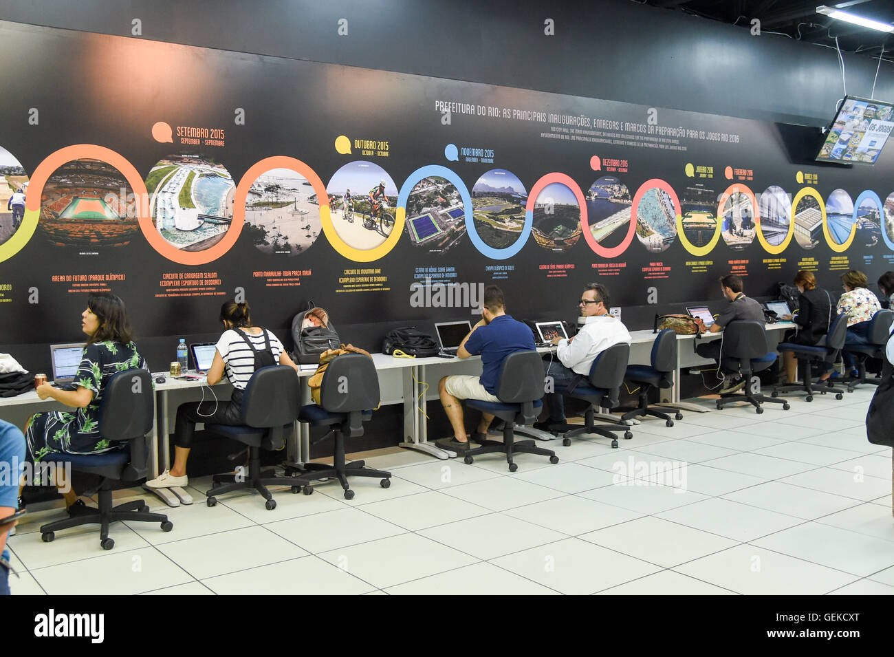 Rio Rmc press room during the opening ceremony of the Rio Media Center (RMC ...