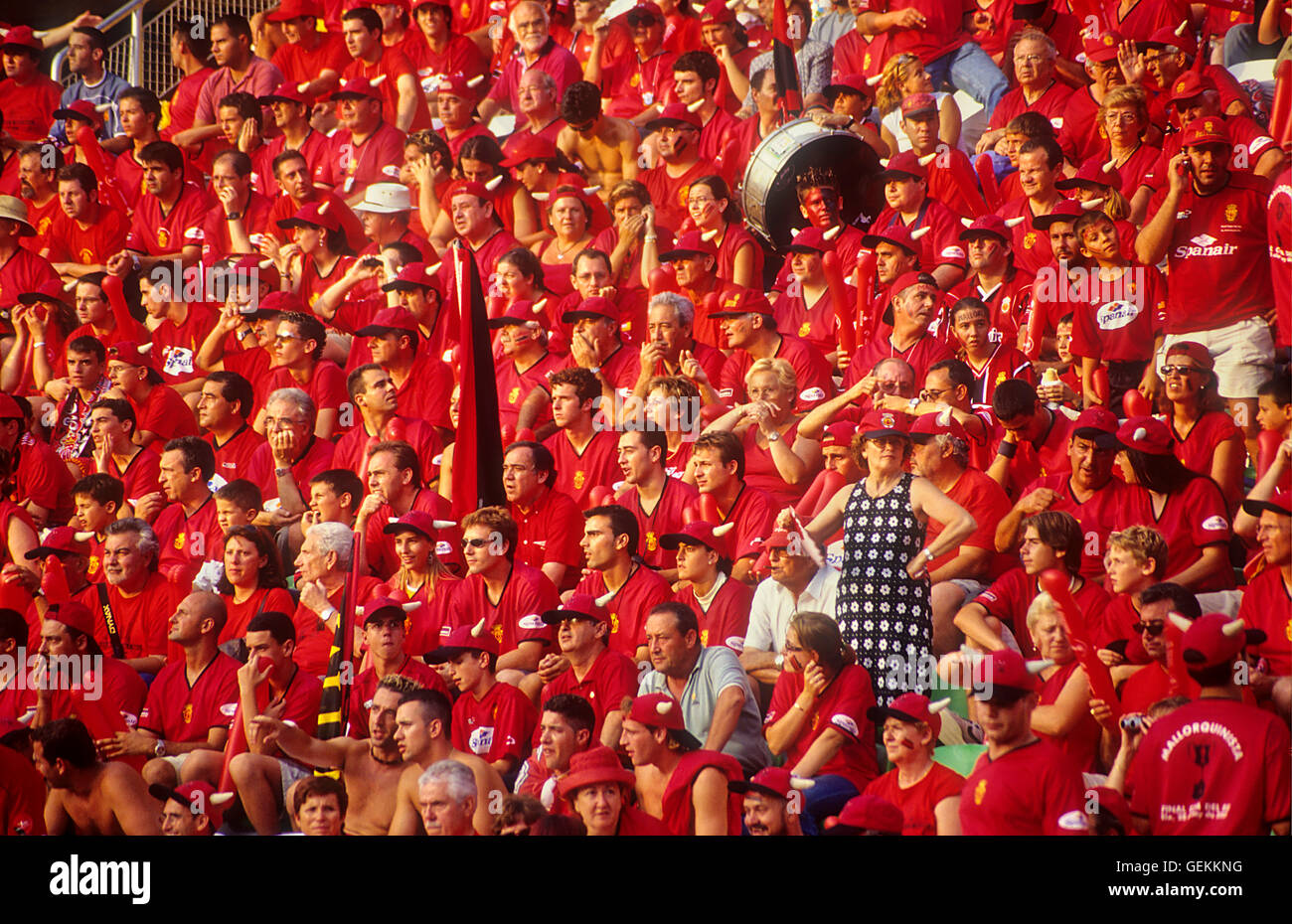 Fans of RCD Mallorca in stadium of Elche. Elche,Alicante province ,Spain  Stock Photo - Alamy