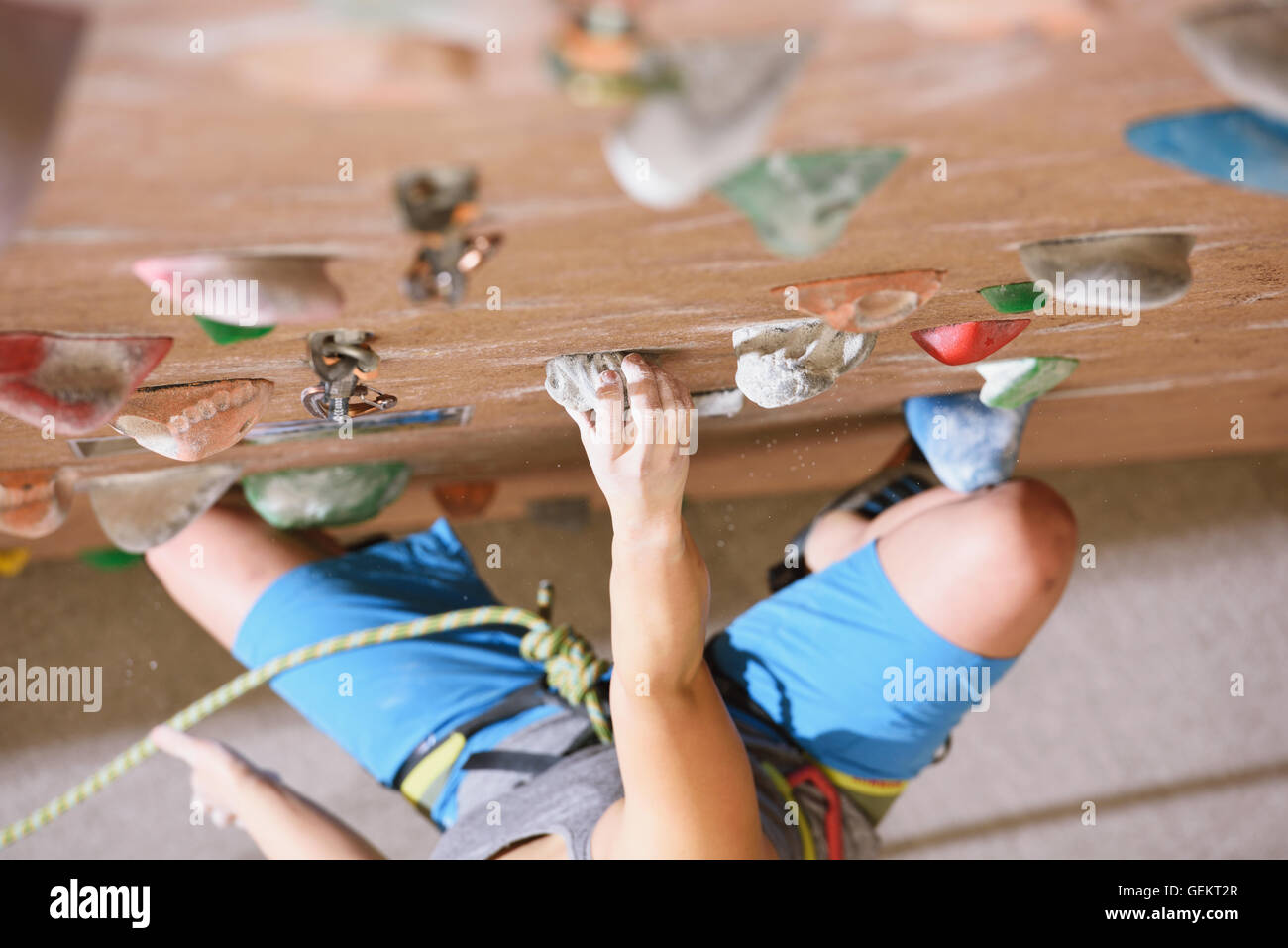 Japanese climbing athlete in action Stock Photo Alamy