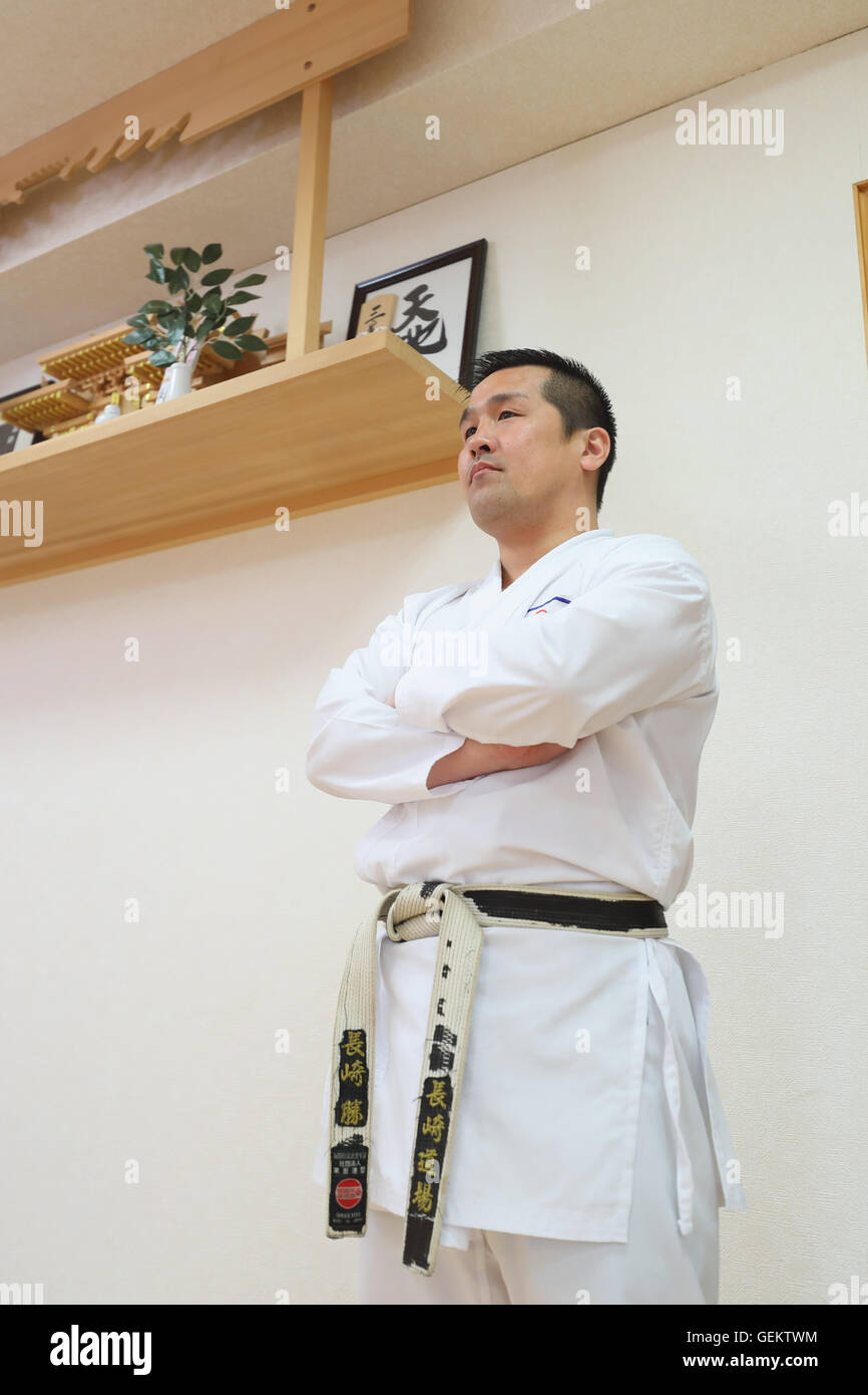 Japanese karate teacher in uniform Stock Photo Alamy