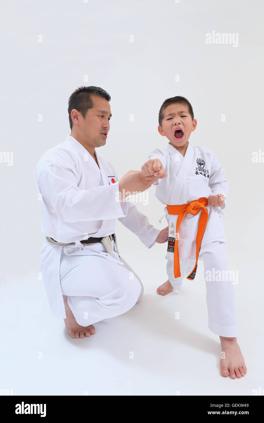 Japanese karate teacher in uniform hires stock photography and images