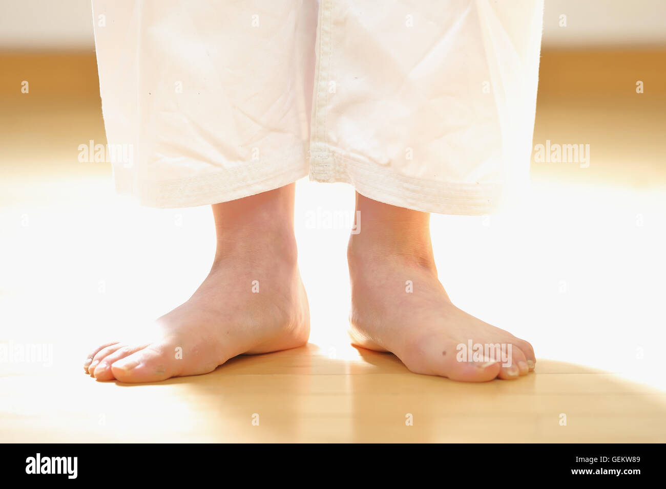 Japanese kid in karate uniform training Stock Photo Alamy
