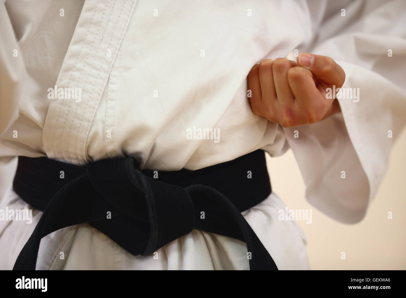 Japanese kid in karate uniform training Stock Photo Alamy