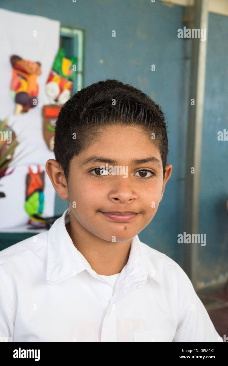 Faces of school children of costa rica Stock Photo