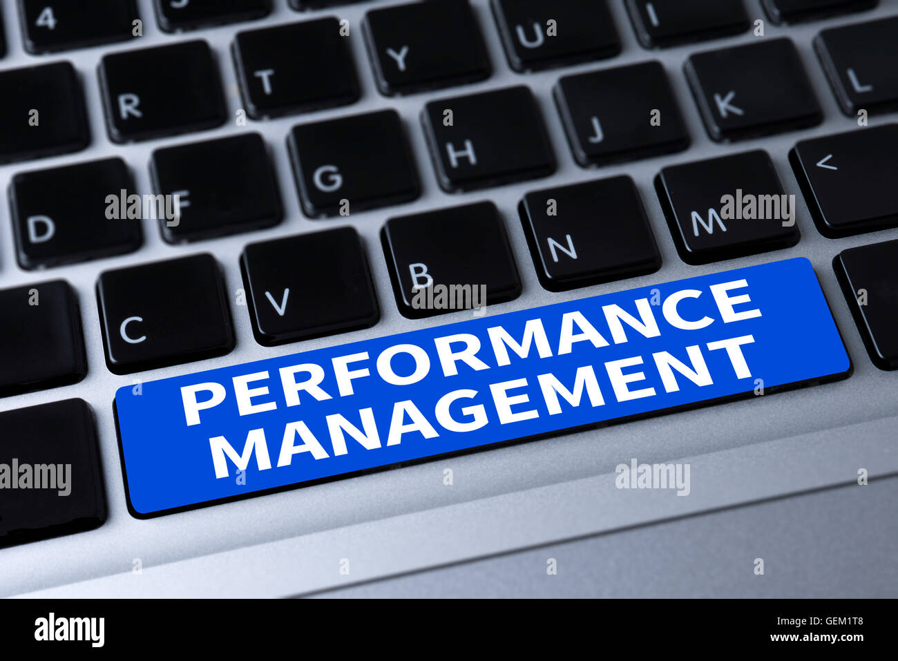 Computer Good Performance Message PERFORMANCE MANAGEMENT a message on keyboard Stock Photo - Alamy