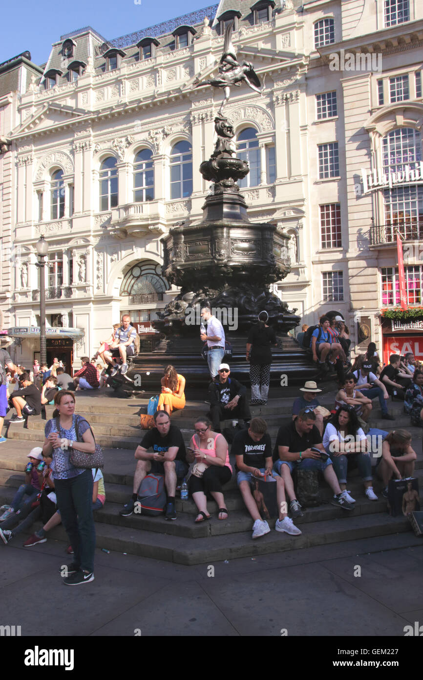 Statue of Eros Piccadilly Circus London Stock Photo