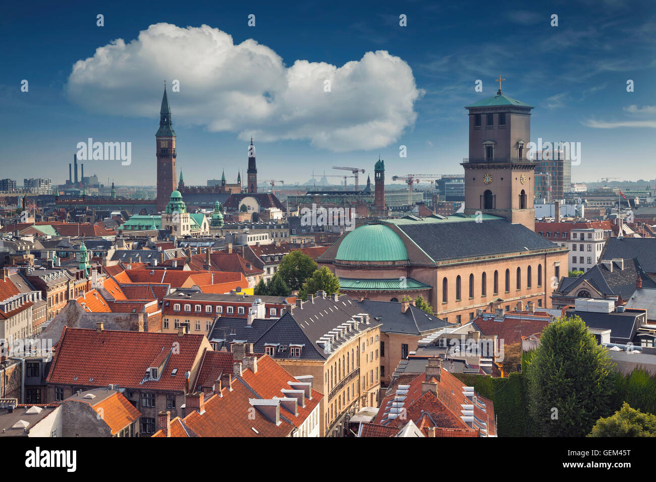 Copenhagen. Image of Copenhagen skyline during sunny day. Stock Photo