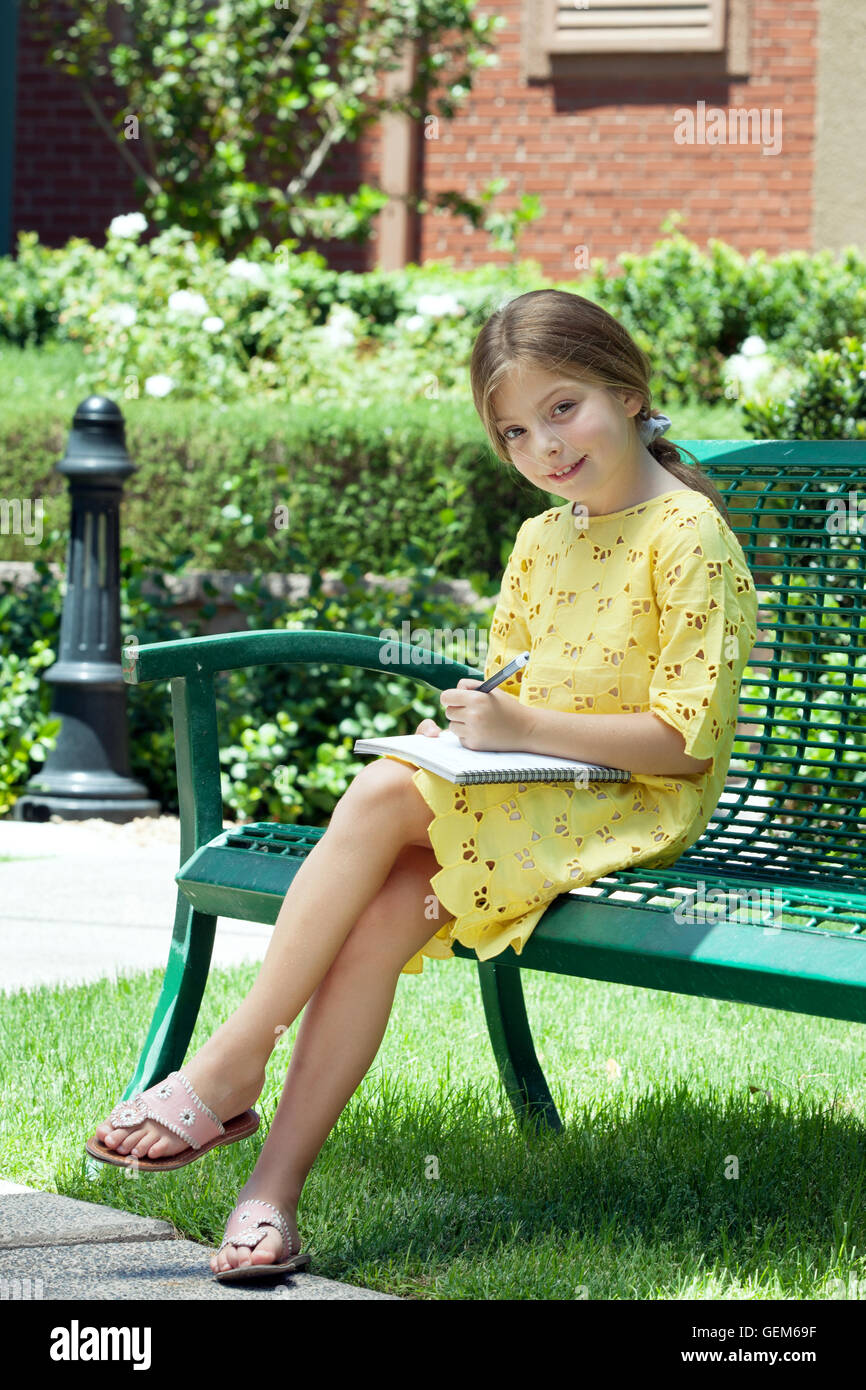 portrait of happy girl having good time in summer environment Stock ...