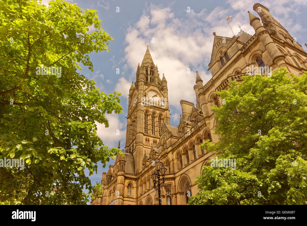 Manchester Town Hall, Albert Square, Manchester City Centre, England. Stock Photo
