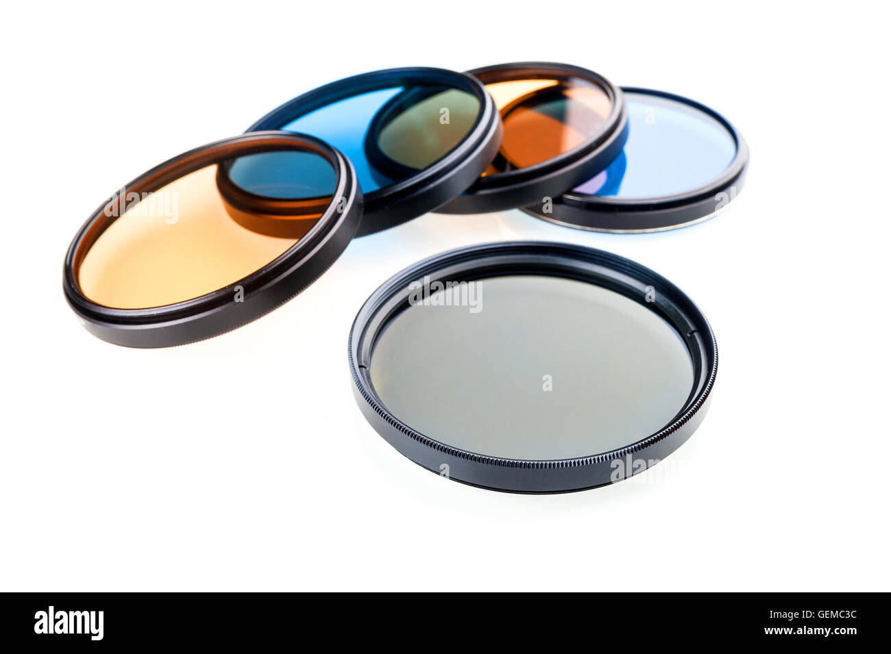 many type of filters for lens Stock Photo