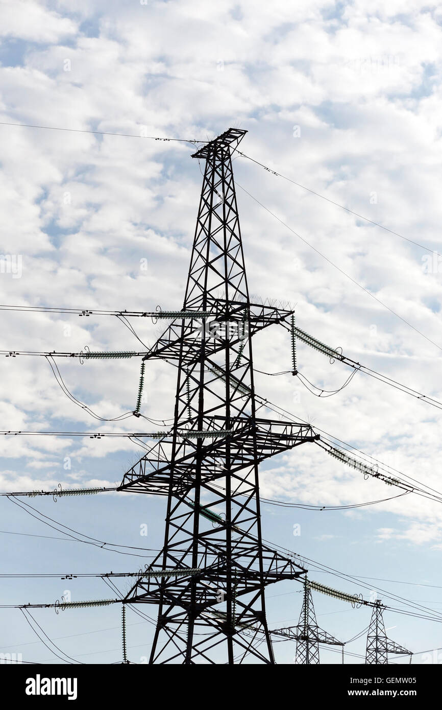 electricity transmission system Stock Photo Alamy