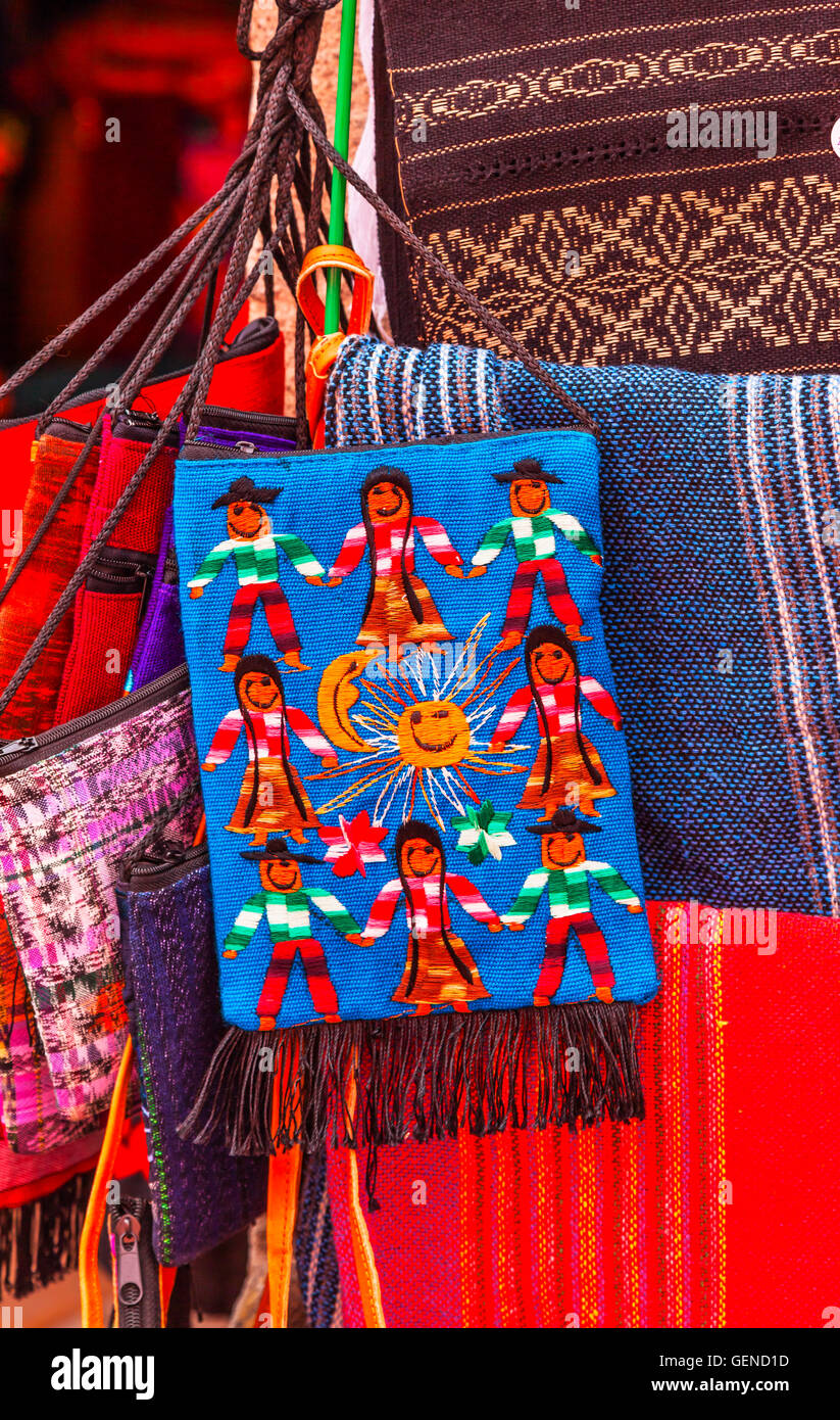 Colorful Souvenir Mexican Peasant Blankets San Miguel de Allende Mexico Stock Photo