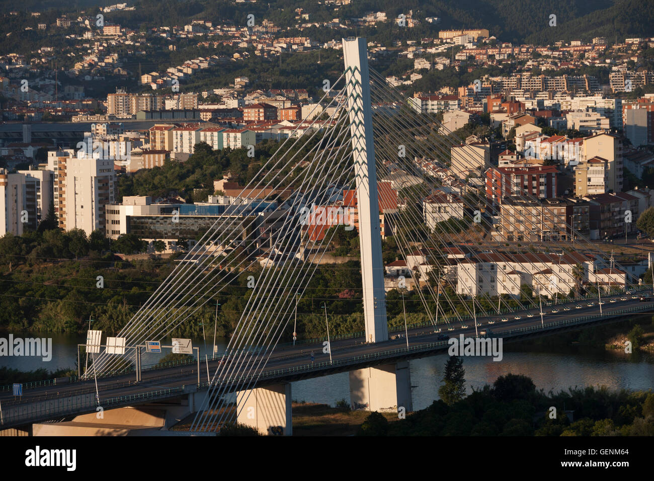 Ponte Rainha Santa Isabel Bridge at Coimbra, Portugal. Stock Photo