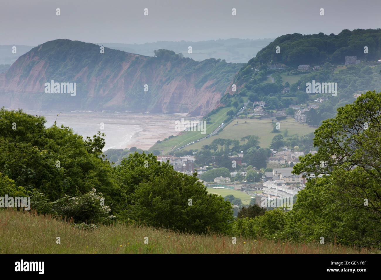 UK, England, Devon, Sidmouth, elevated view from Hill Stock Photo Alamy