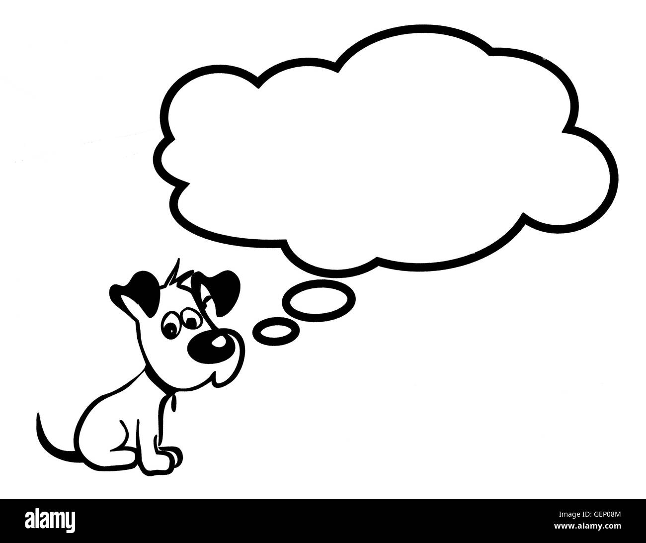 Vector image of sad puppy with cloud fully editable. It can be used as ...