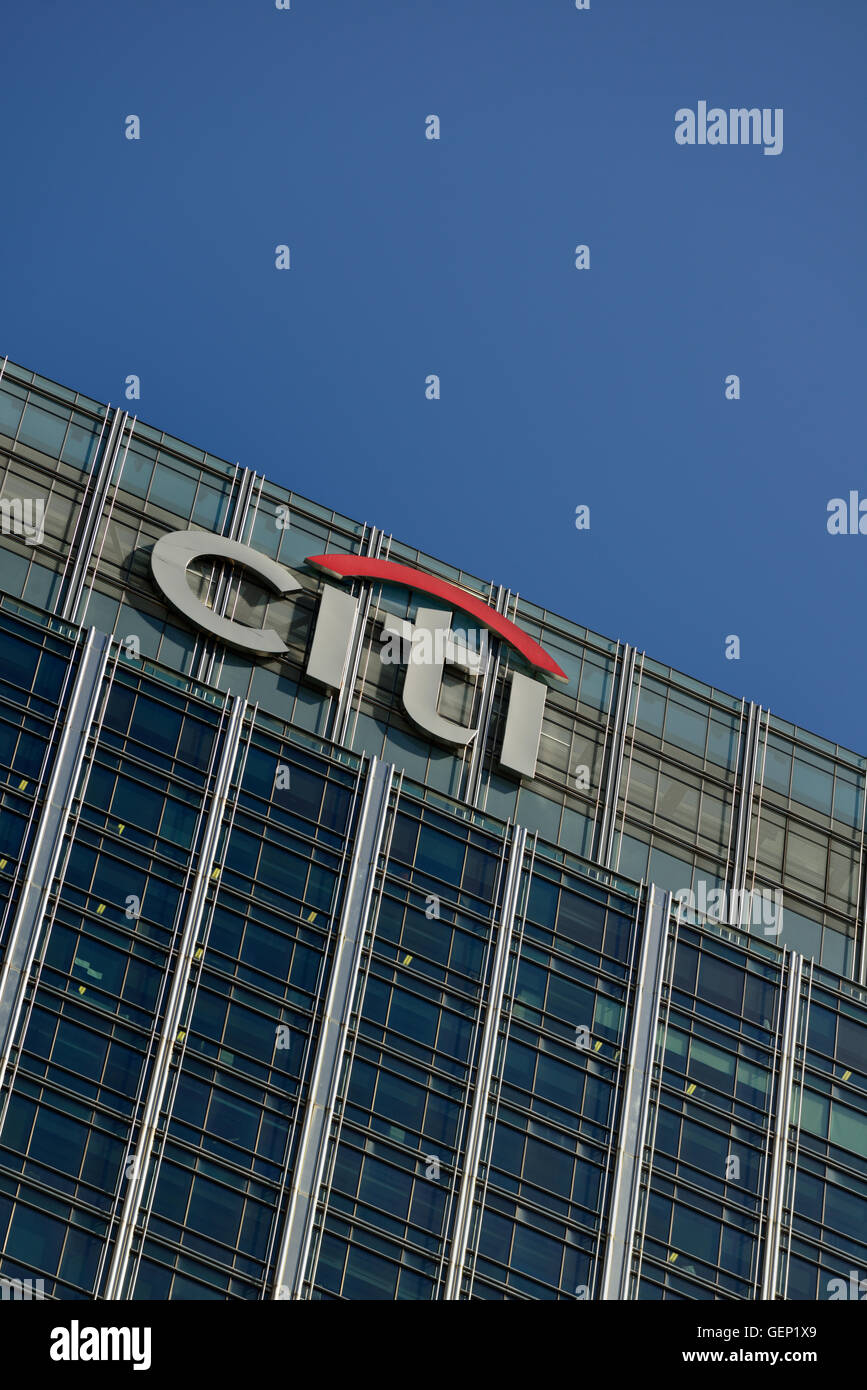Citigroup tower, Citibank Headquarters, 25 Canada square, Canary Wharf, London E14, United Kingdom Stock Photo