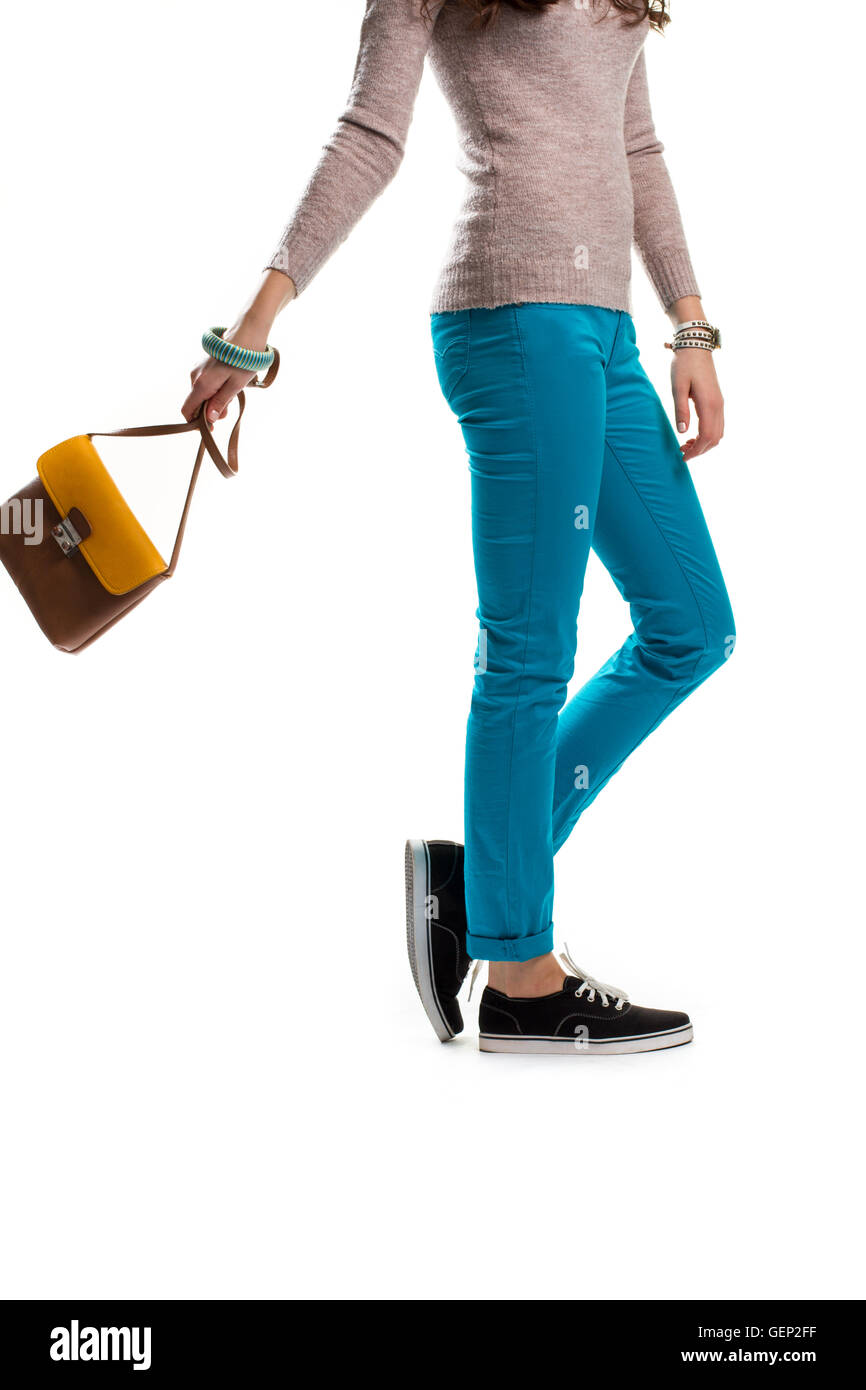 Chilli Pants In Turquoise Cream