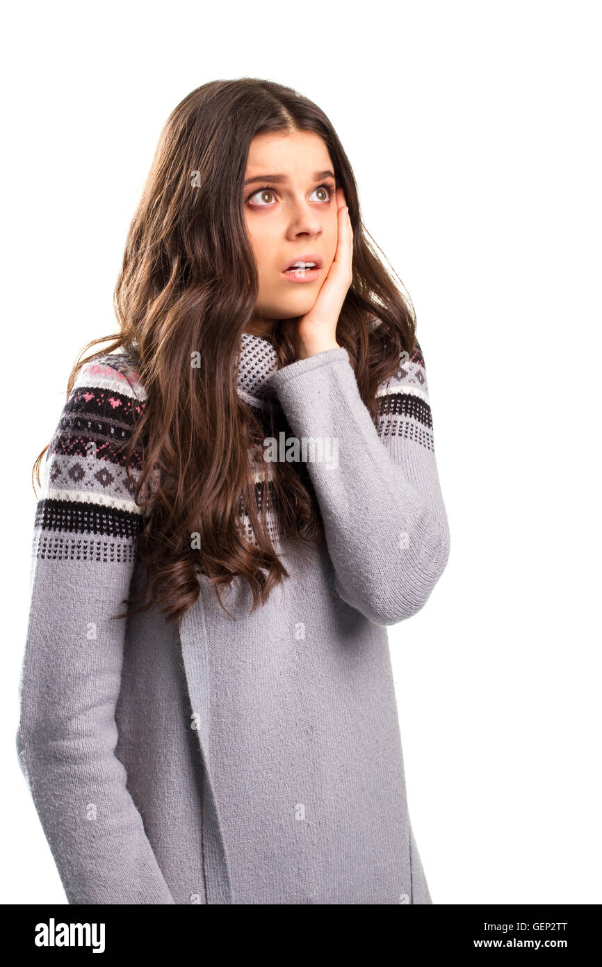 Scared face of woman Stock Photo by ©rainfall 49680905