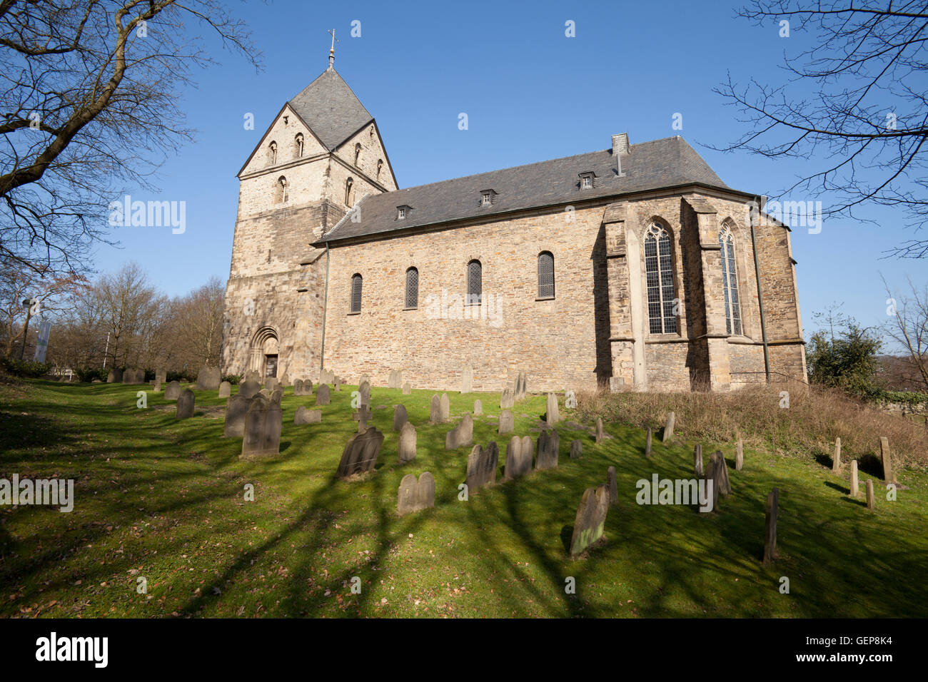 Protestant church St. Peter Syburg, Hohensyburg, Dortmund Stock Photo
