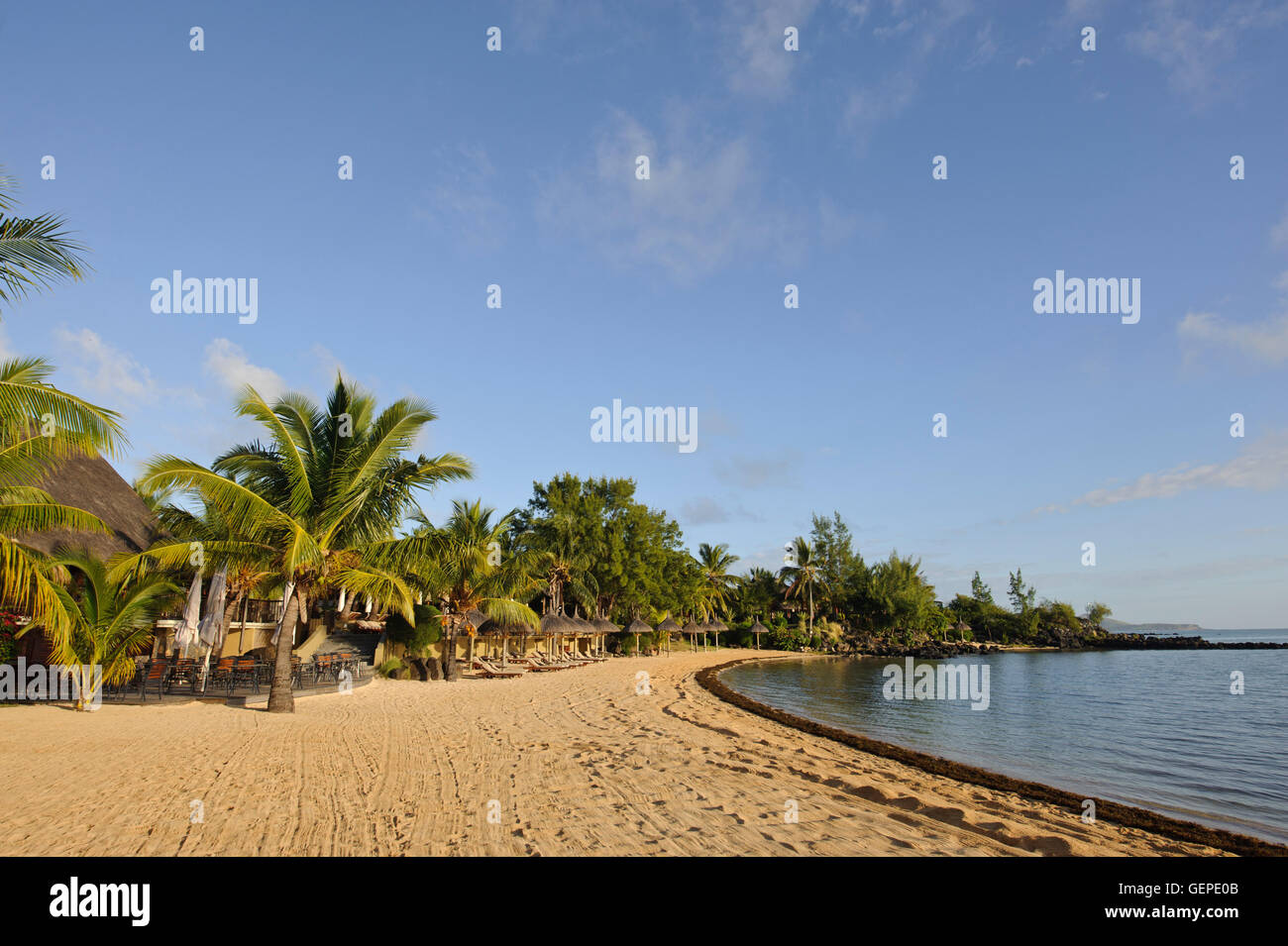 geography / travel, Mauritius, Grand Gaube, Feng Shui Hotel Legends, beach, Stock Photo