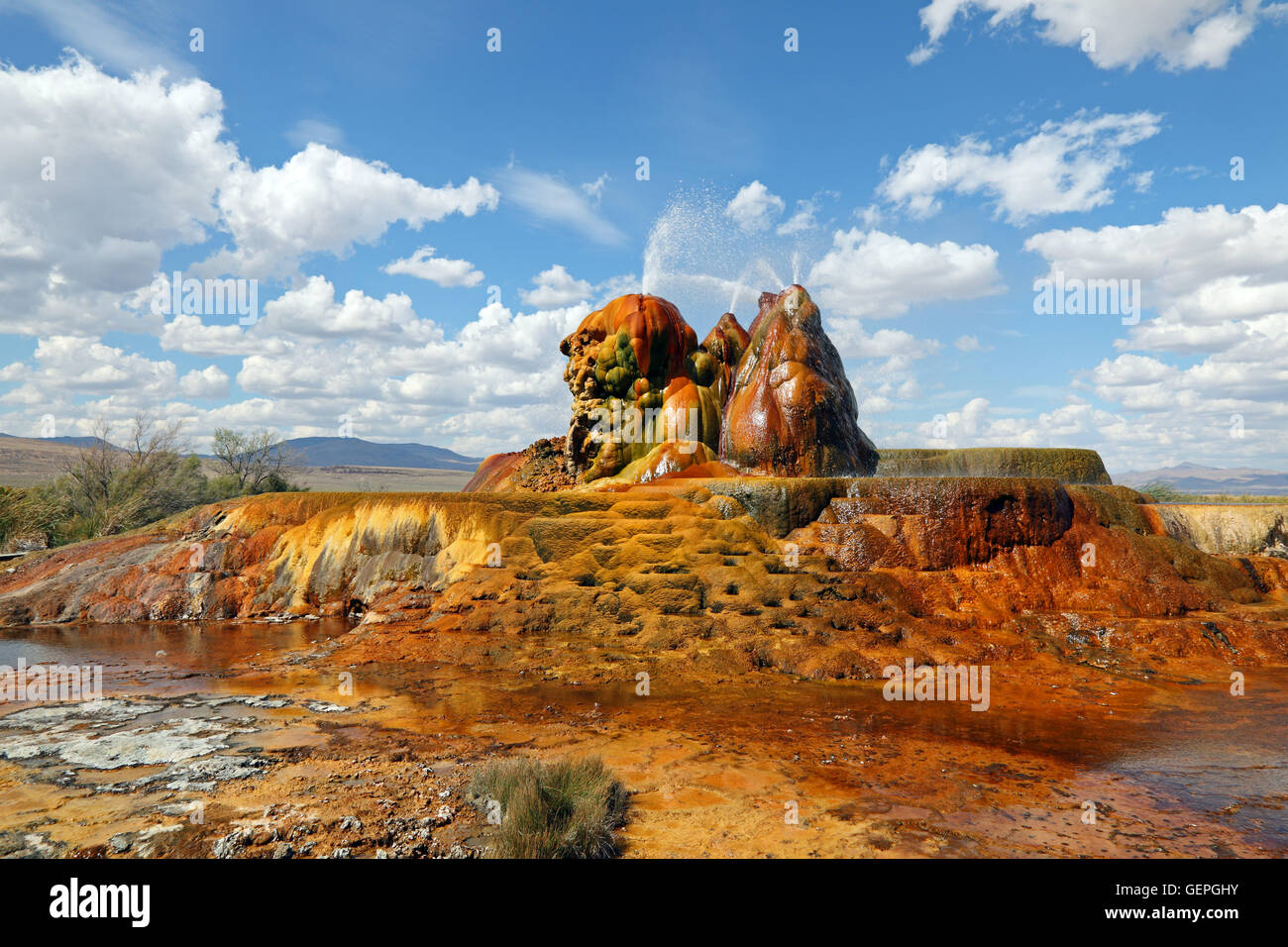 geography / travel, USA, Nevada, Black Rock Desert, Fly Geyser, Gerlach, Stock Photo