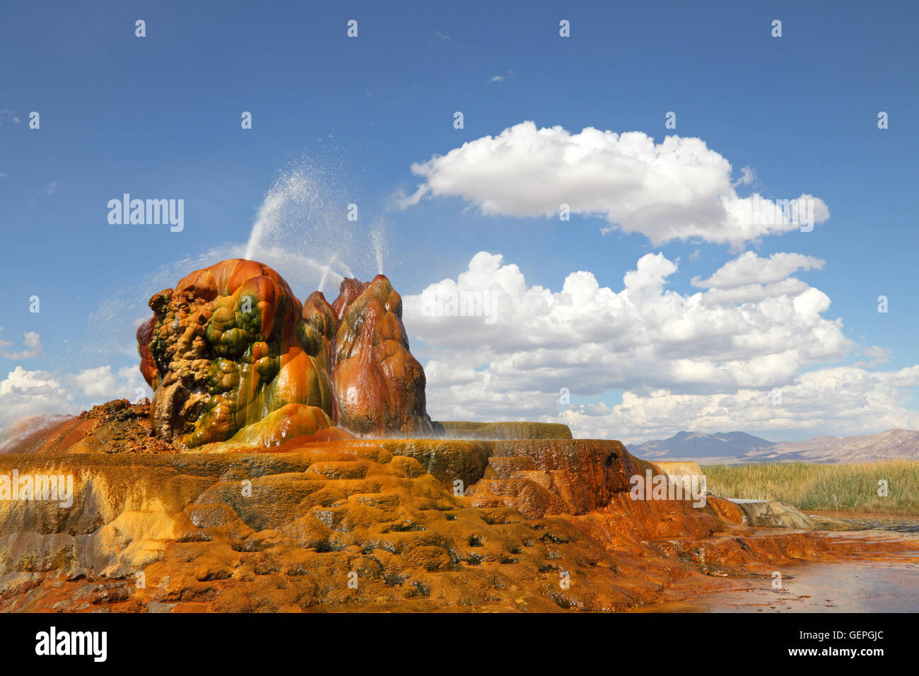 geography / travel, USA, Nevada, Black Rock Desert, Fly Geyser, Gerlach, Stock Photo