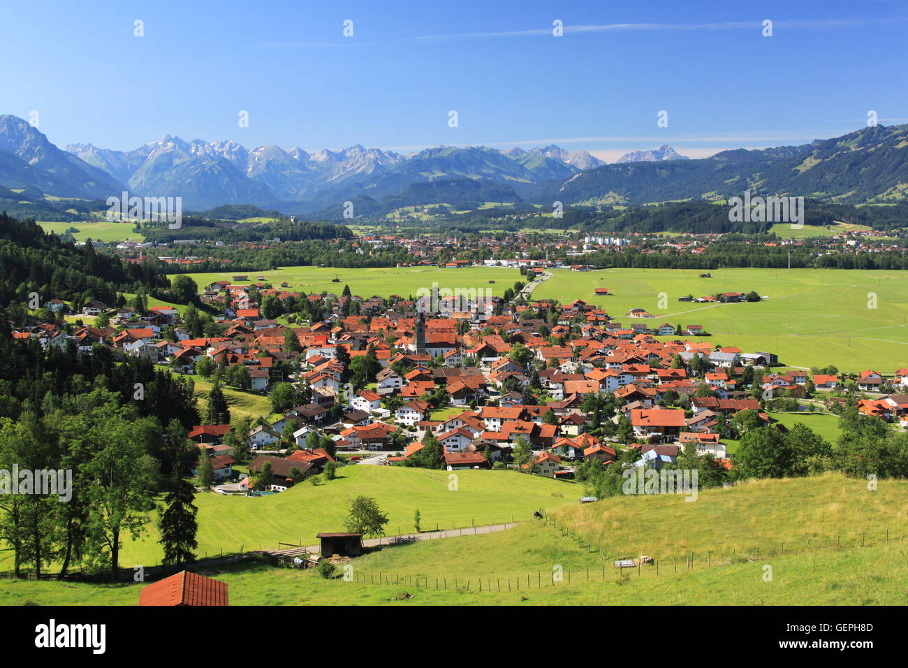 geography / travel, Germany, Bavaria, Allgaeu, Upper Allgaeu, Iller Valley, Burgberg, Allgaeu Alps,, No-Coffee-Table-Book-Use: Allgäu Stock Photo